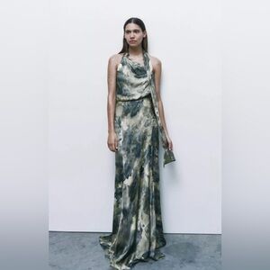 Zara limited edition watercolor print dress